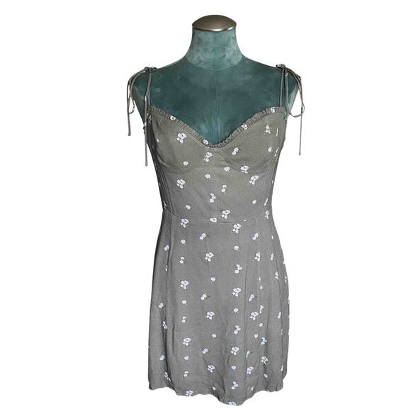 NWT Womens Wilfred Sweetheart Bustier Mini Fable Dress Bitter Sage Floral Sze 10 - Picture 2 of 11